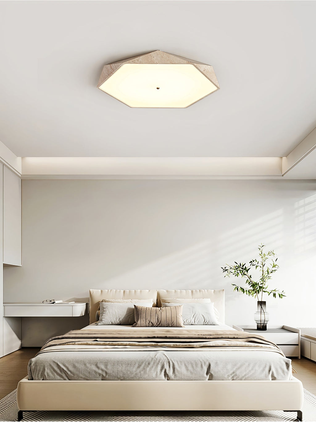 Nethenelia Travertine Ceiling Light-Moonnatur
