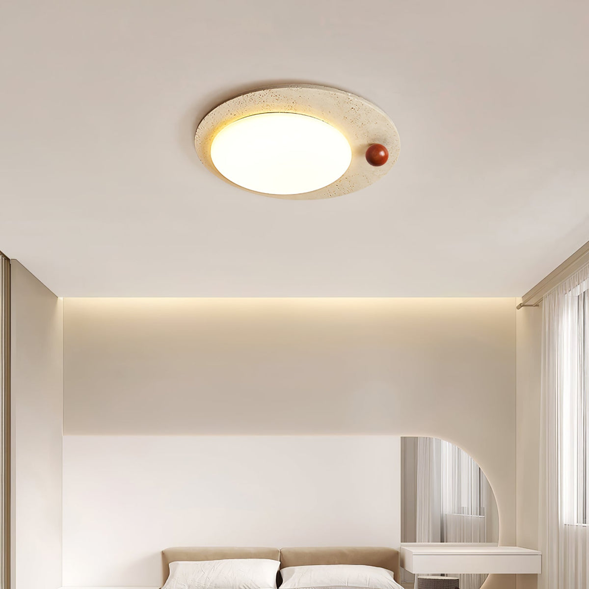 Osweneth Travertine Ceiling Light-Moonnatur