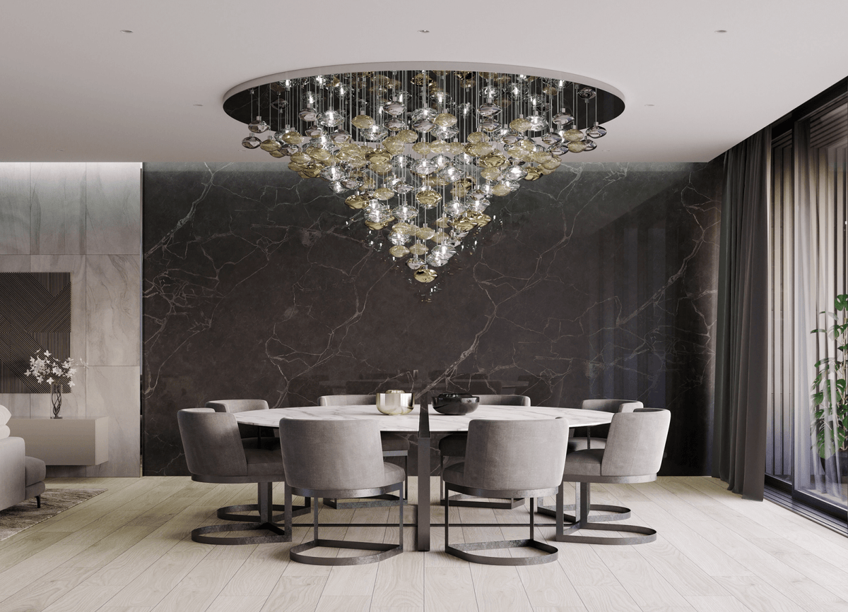 Tenelle Glass Chandelier-Moonnatur