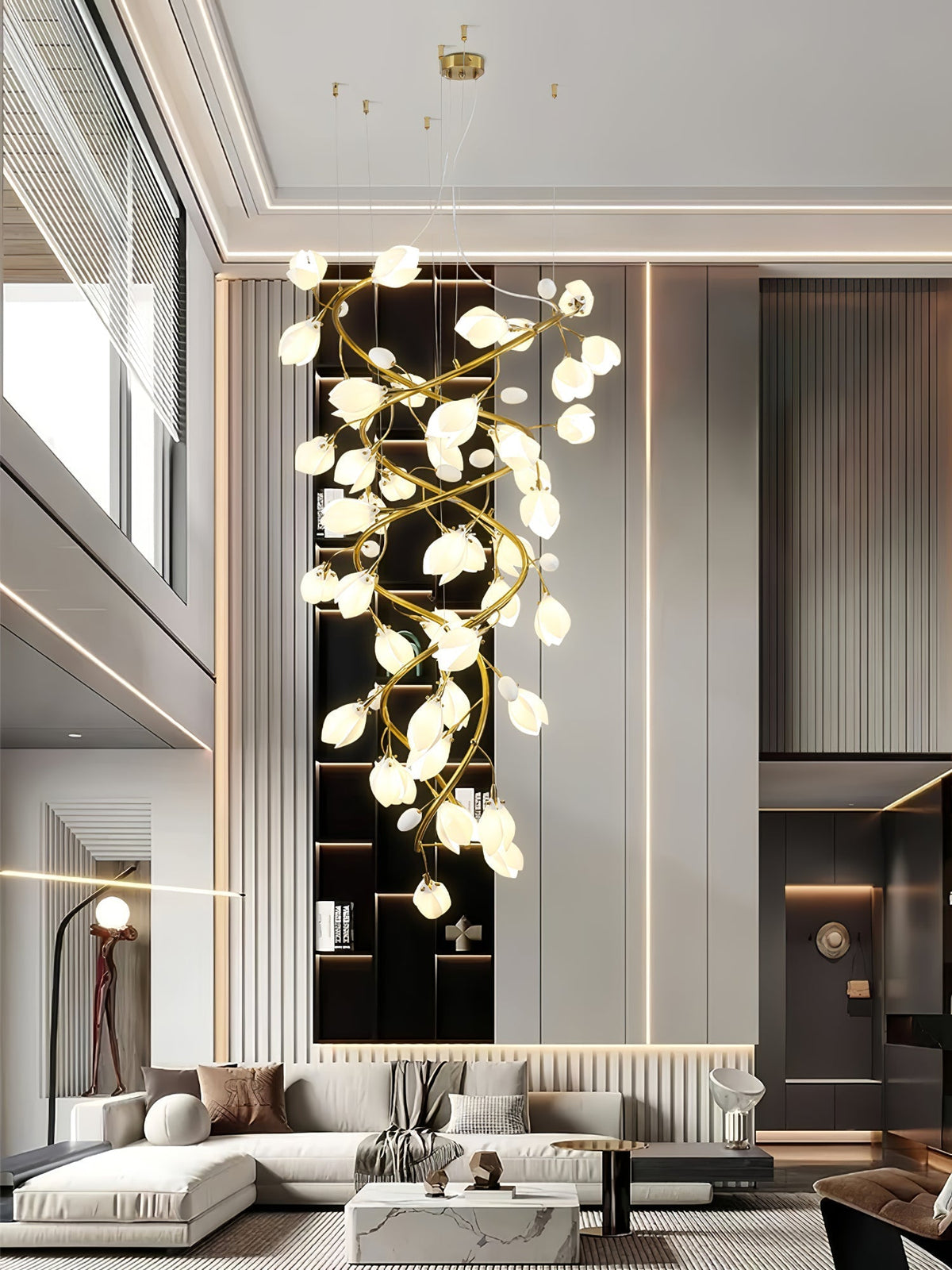 Lyreniel Ceramic Chandelier-Moonnatur