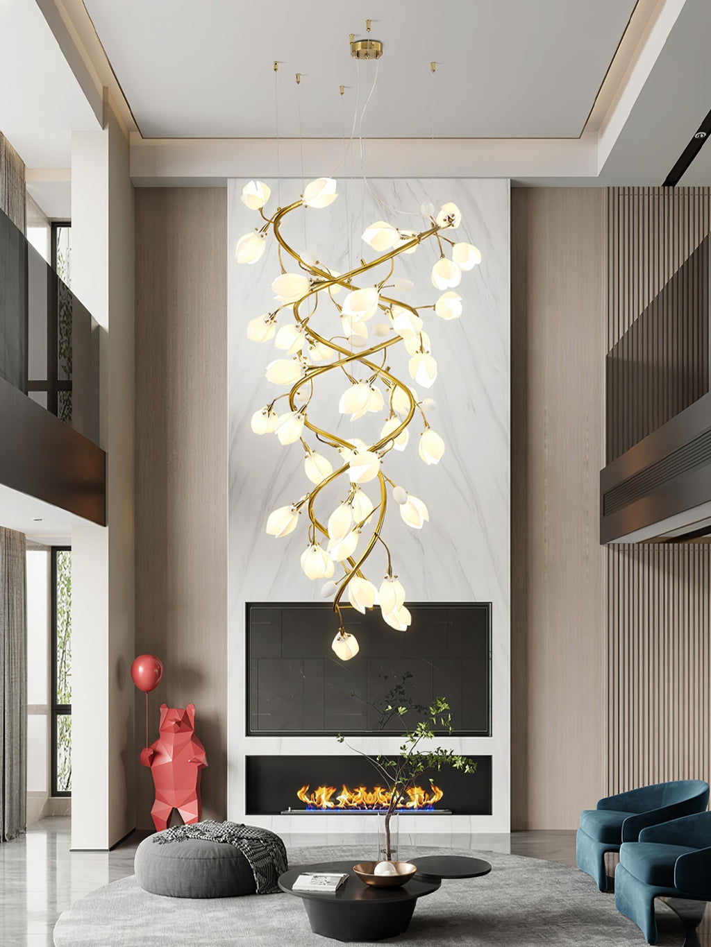 Lyreniel Ceramic Chandelier-Moonnatur