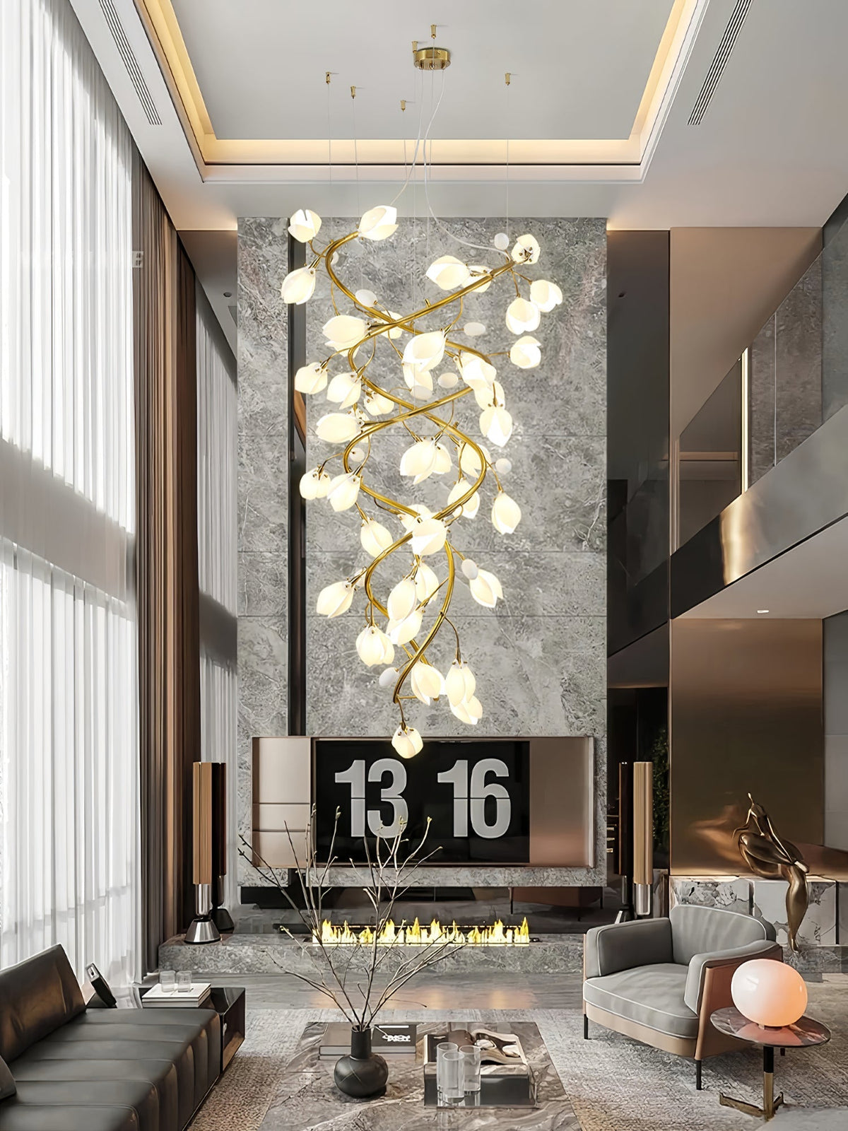 Lyreniel Ceramic Chandelier-Moonnatur