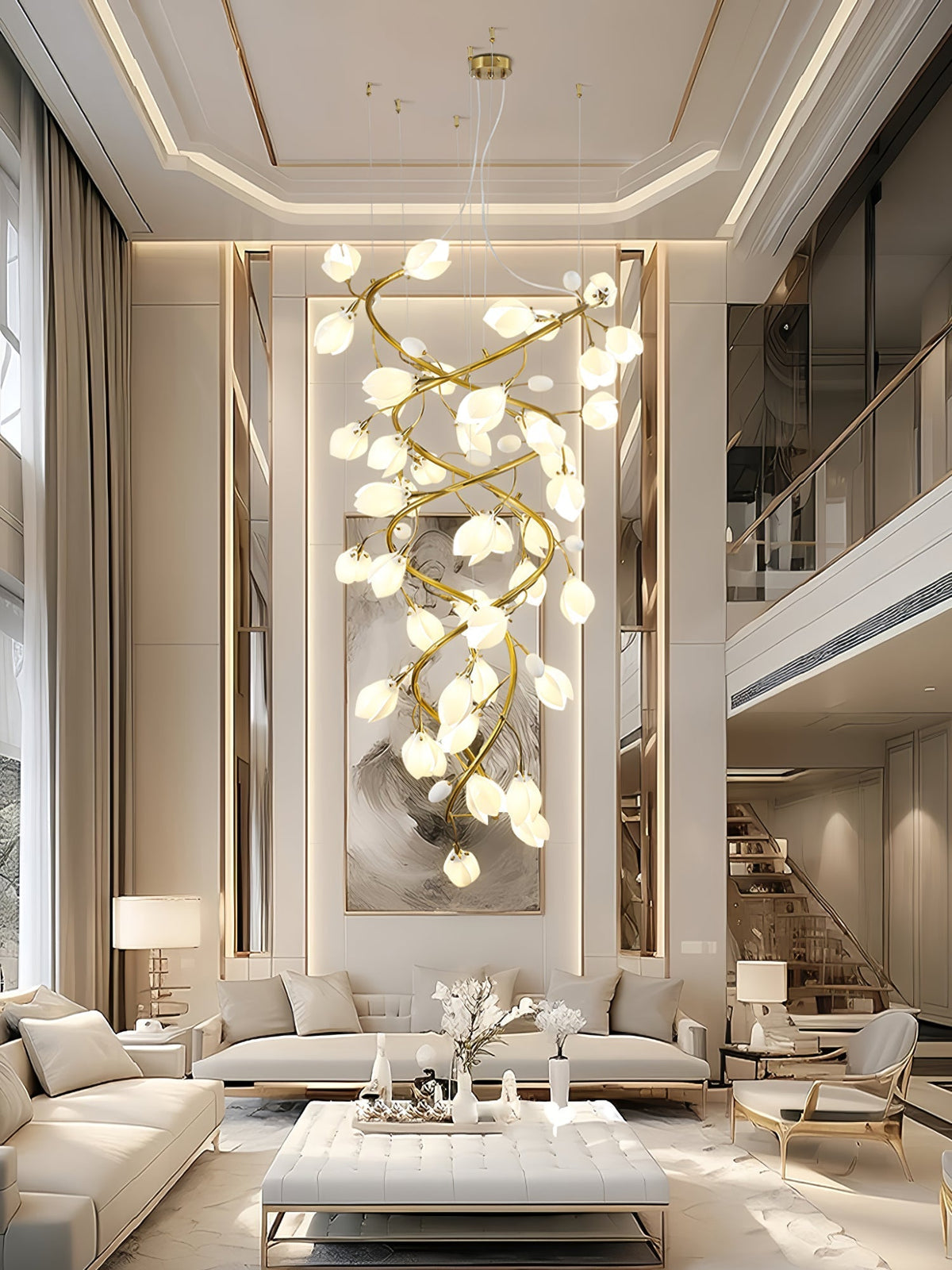 Lyreniel Ceramic Chandelier-Moonnatur