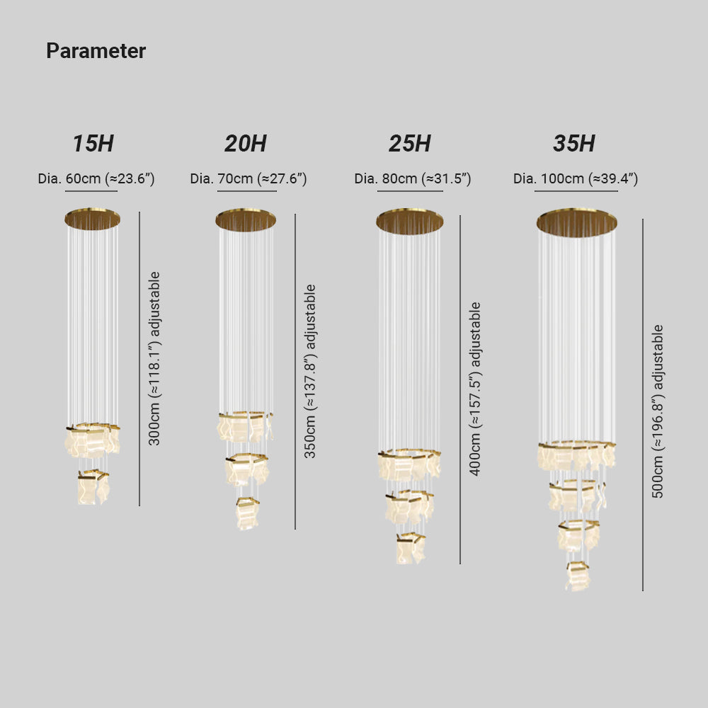 Cardelwyn Acrylic Chandelier-Moonnatur