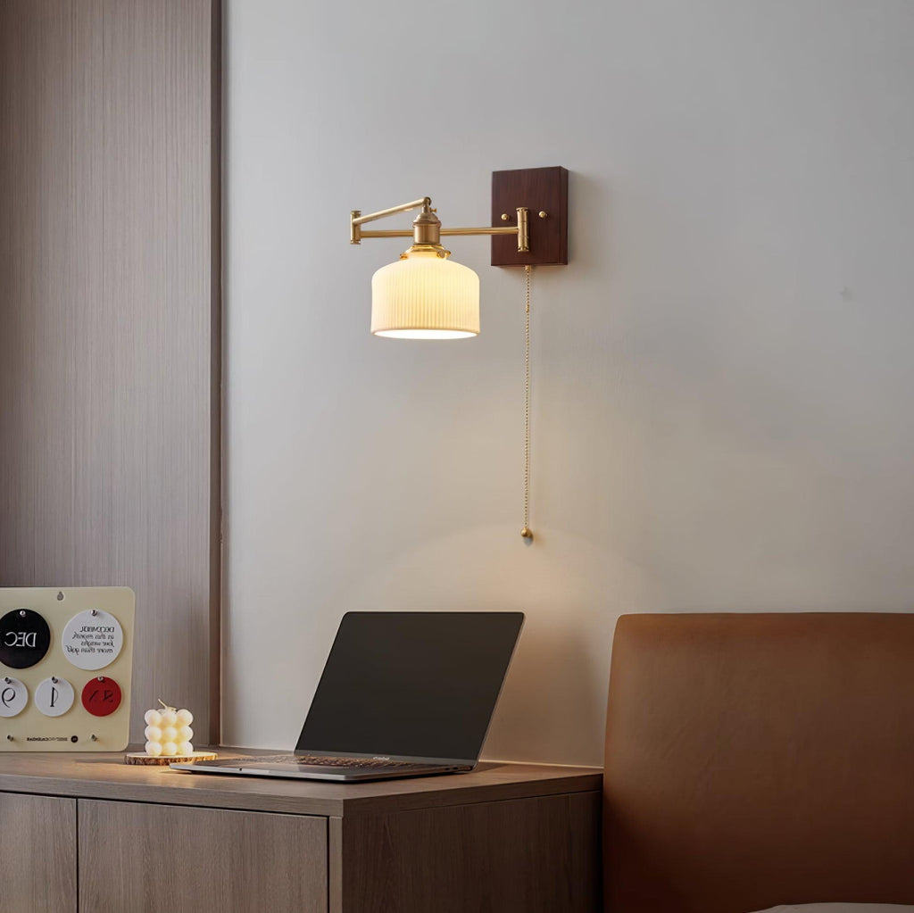 Hatherfern Ceramic Wall Light-Moonnatur