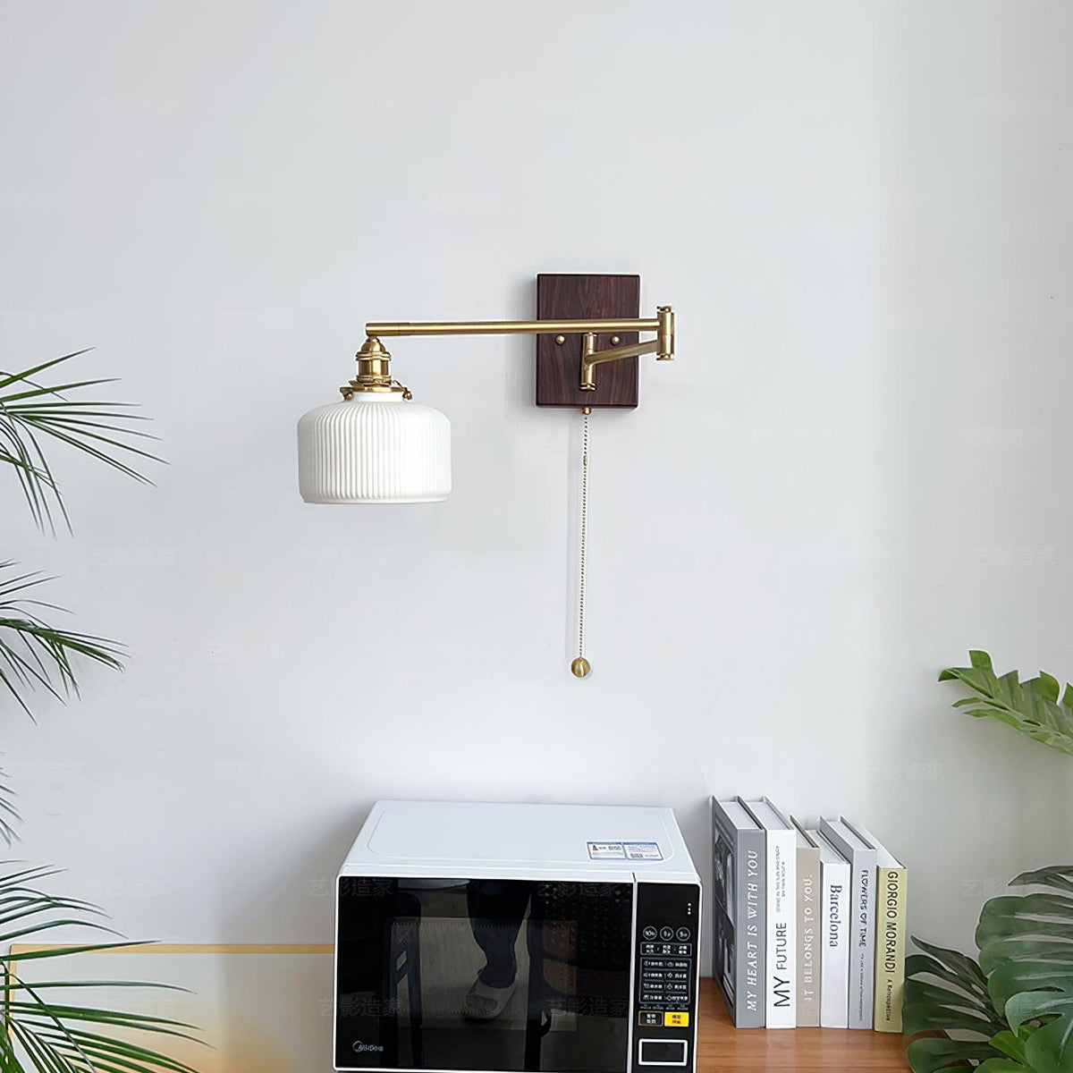 Hatherfern Ceramic Wall Light-Moonnatur