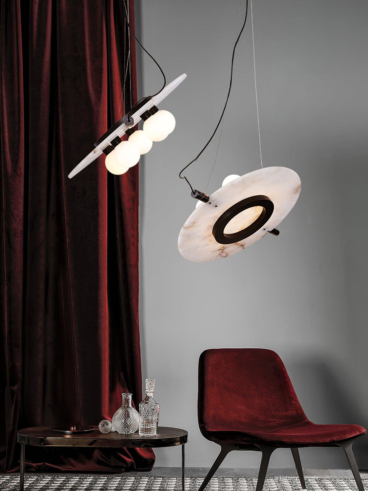 Lovenhill Alabaster Pendant Light-Moonnatur