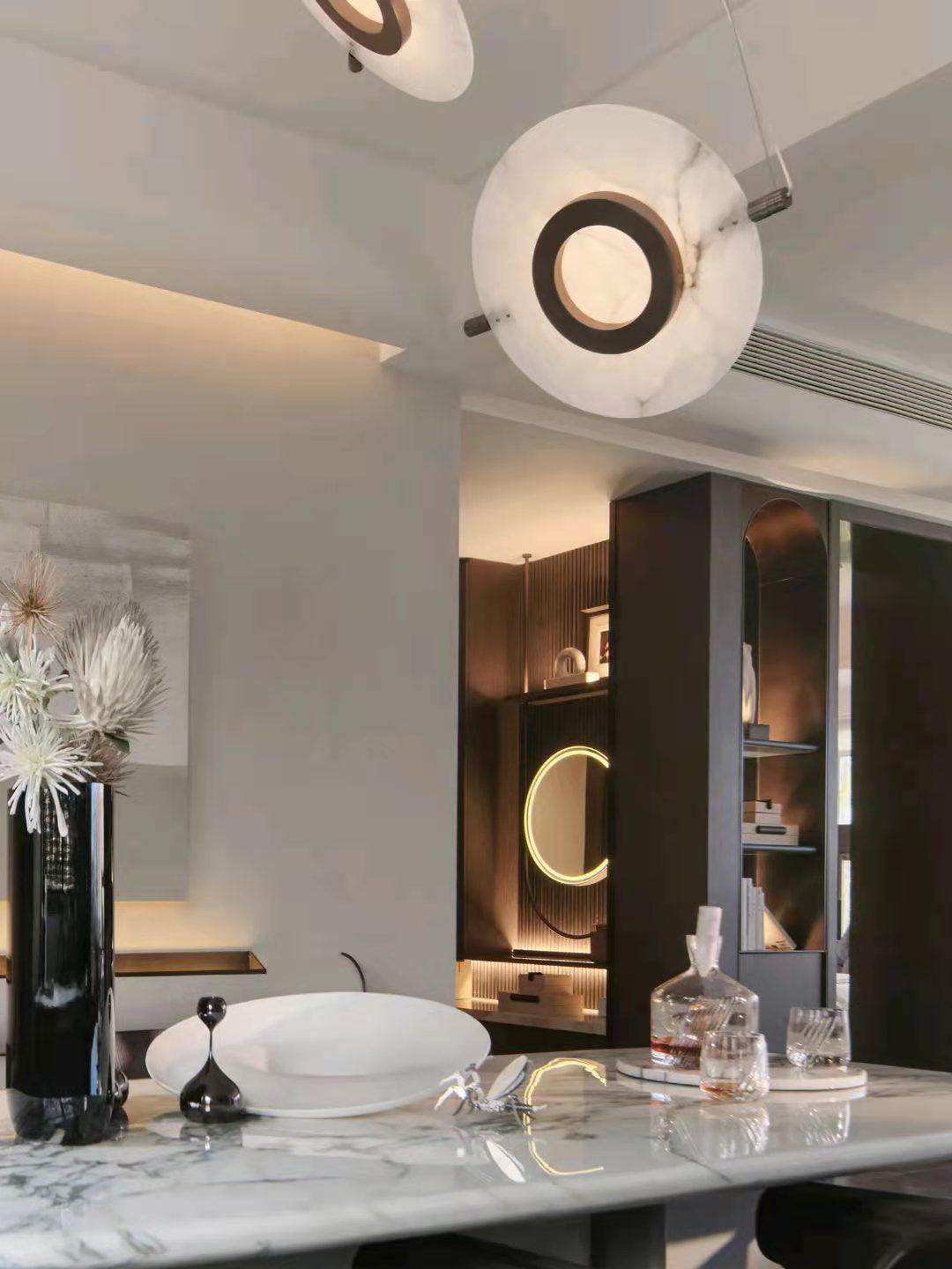 Lovenhill Alabaster Pendant Light-Moonnatur
