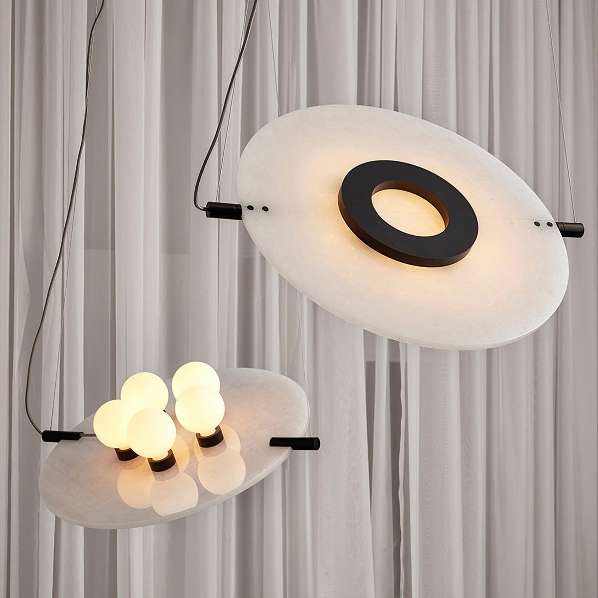 Lovenhill Alabaster Pendant Light-Moonnatur
