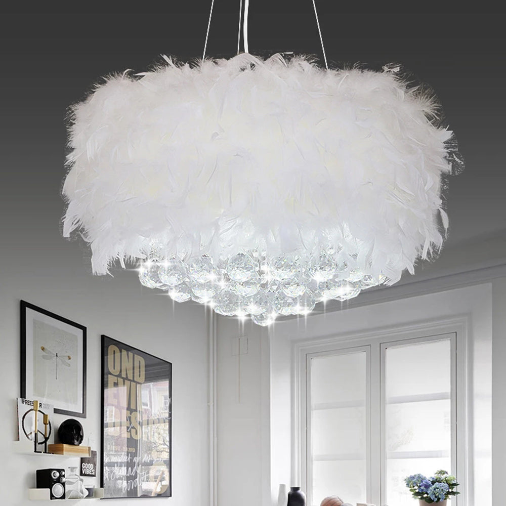 Casterevia Feather Chandelier-Moonnatur