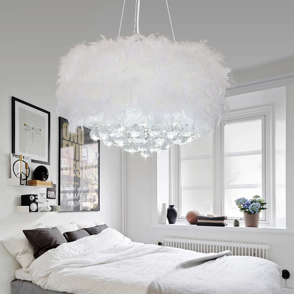 Casterevia Feather Chandelier-Moonnatur