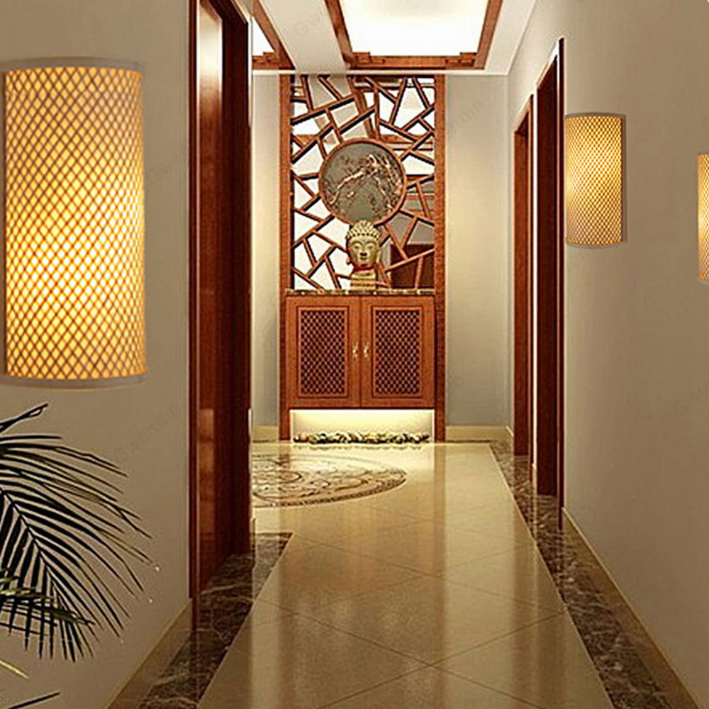 Harvenelle Rattan Wall Light-Moonnatur
