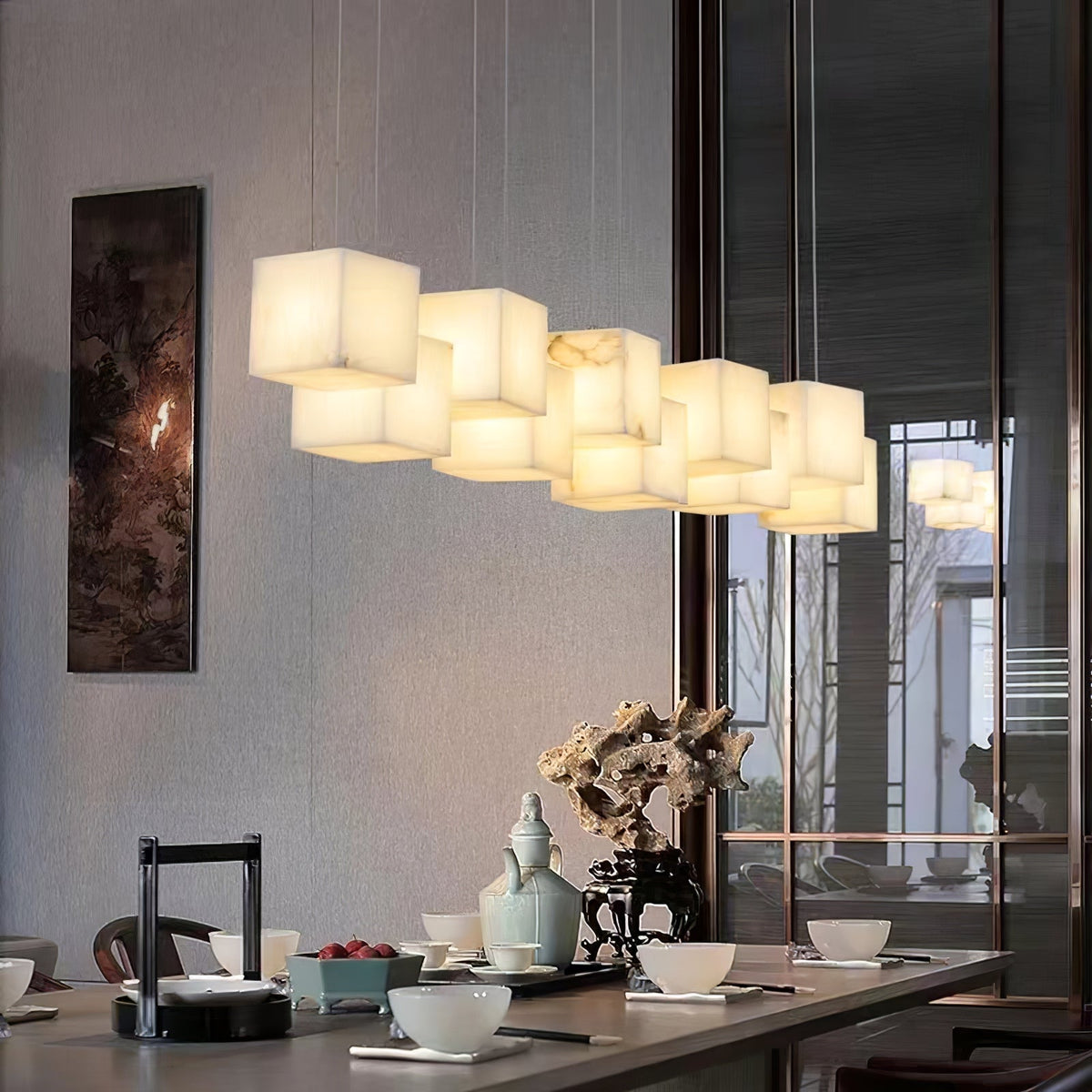 Cindeliel Alabaster Chandelier-Moonnatur
