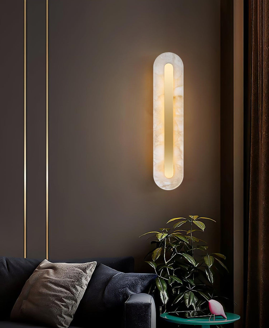 Glenaria Alabaster Wall Light-Moonnatur