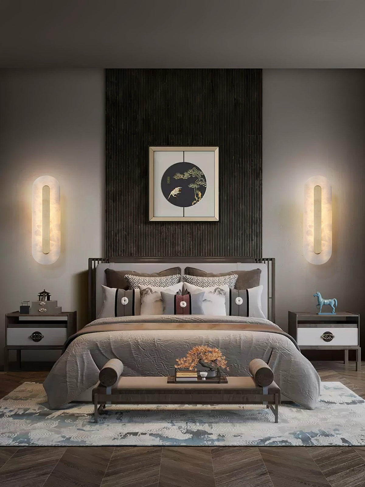 Glenaria Alabaster Wall Light-Moonnatur