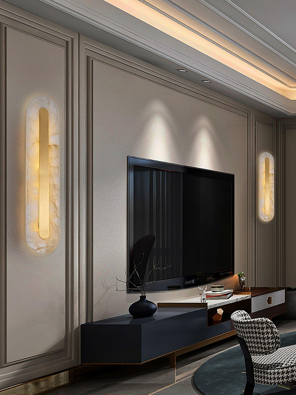 Glenaria Alabaster Wall Light-Moonnatur