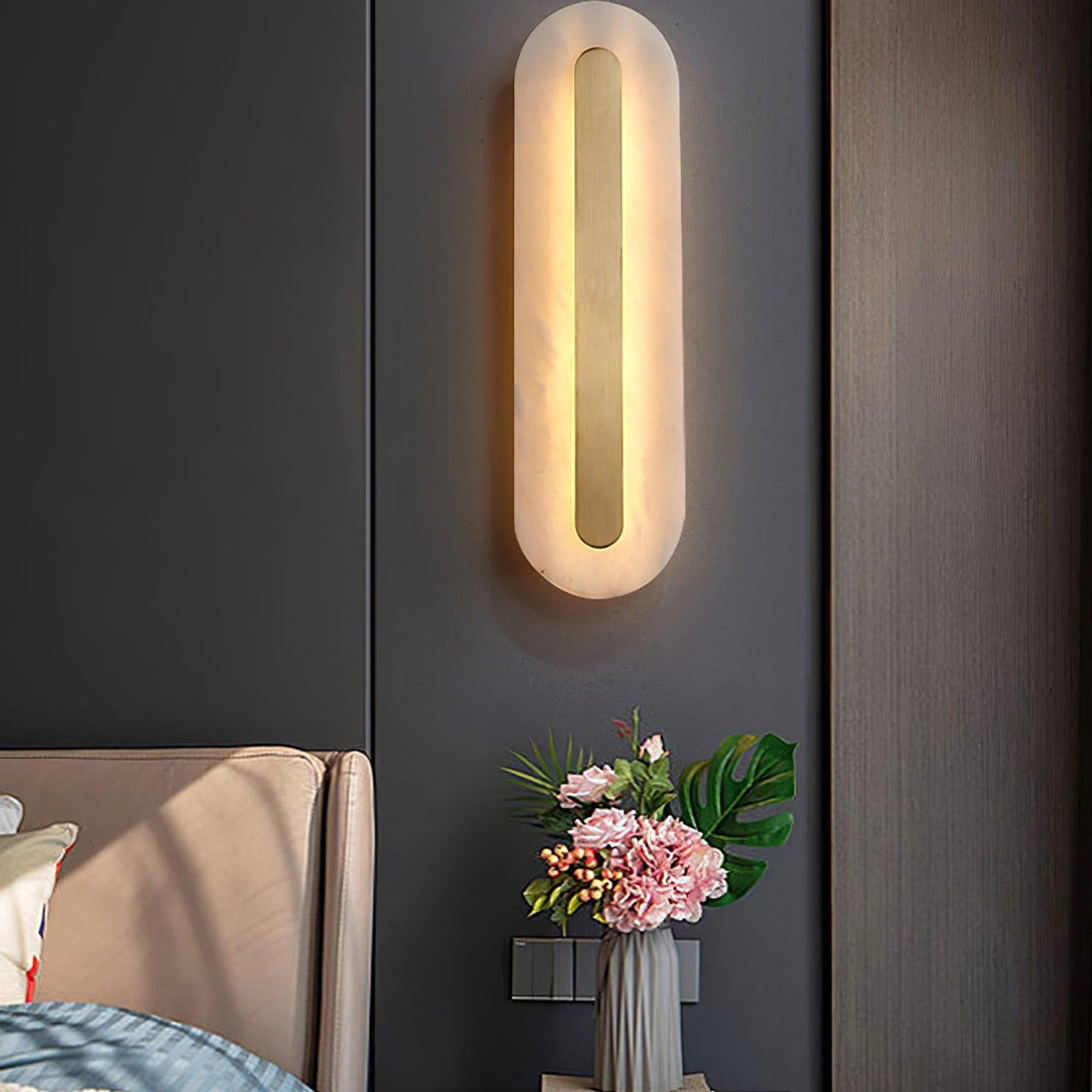Emrenlynne Alabaster Wall Light-Moonnatur