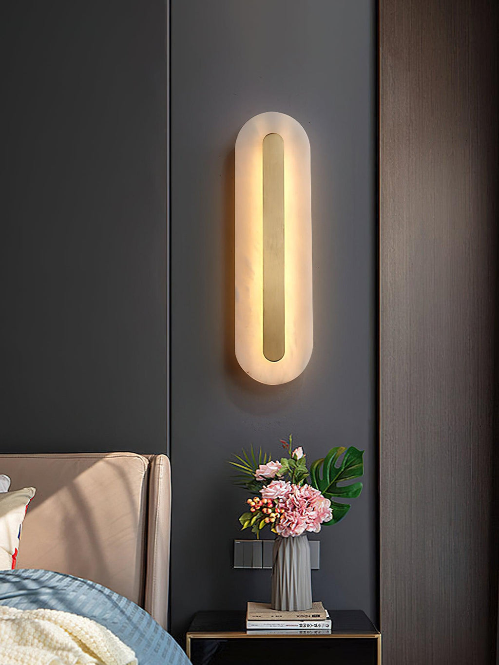 Glenaria Alabaster Wall Light-Moonnatur