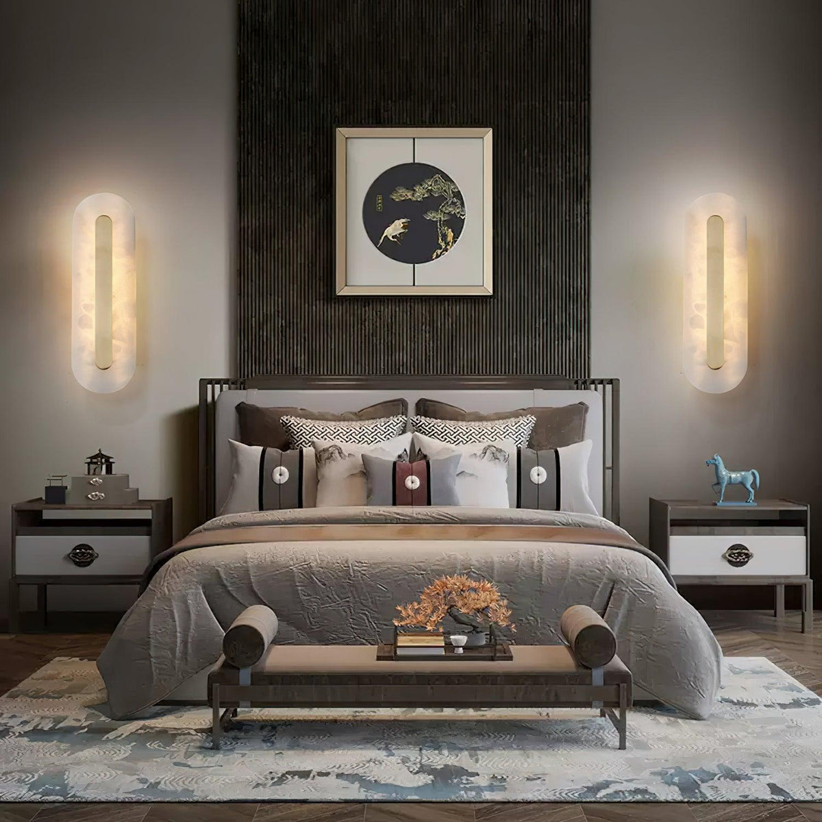 Glenaria Alabaster Wall Light-Moonnatur