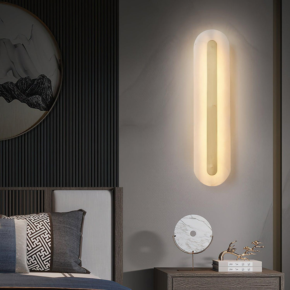 Glenaria Alabaster Wall Light-Moonnatur