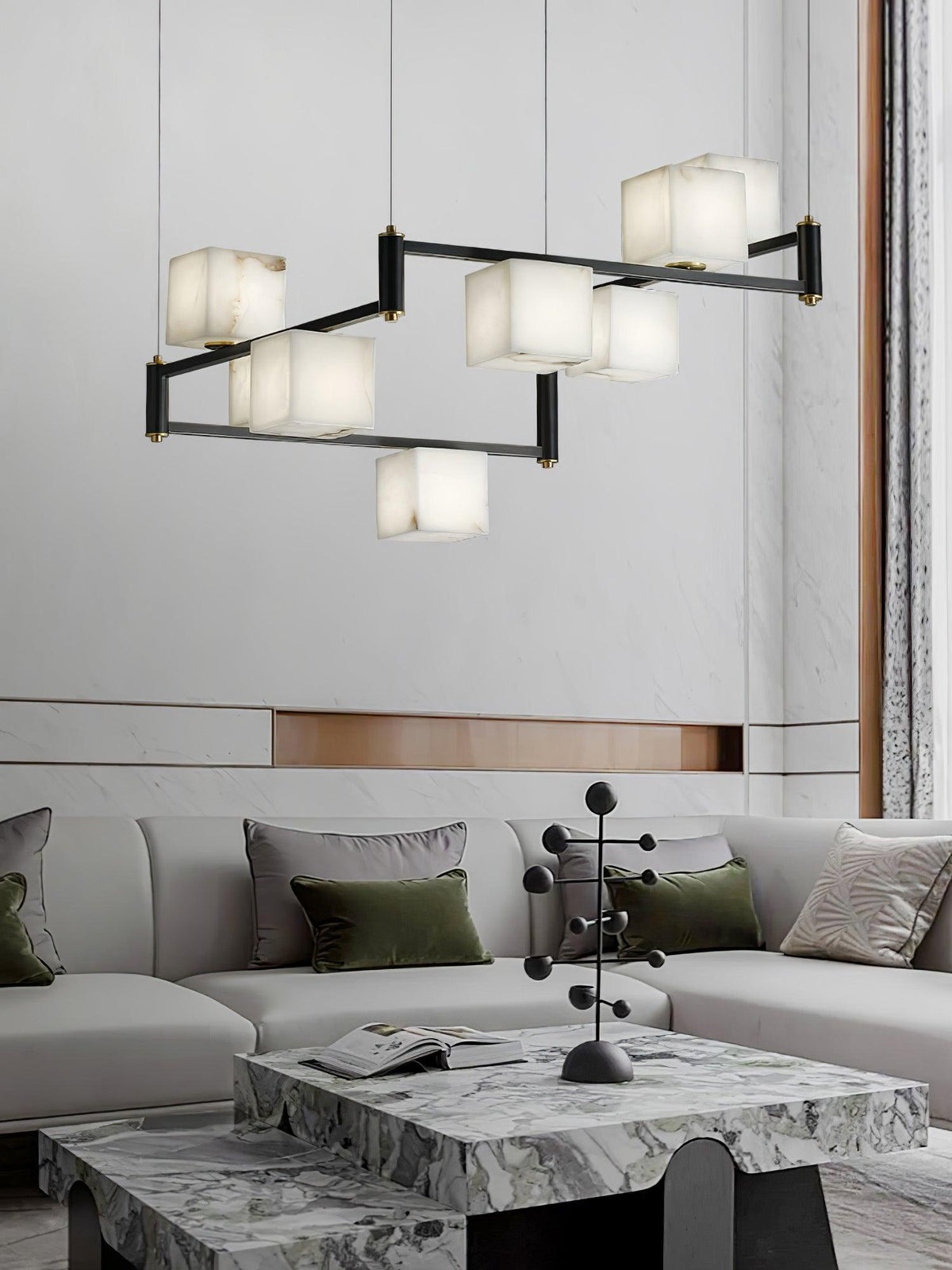 Fendelelis Alabaster Chandelier-Moonnatur