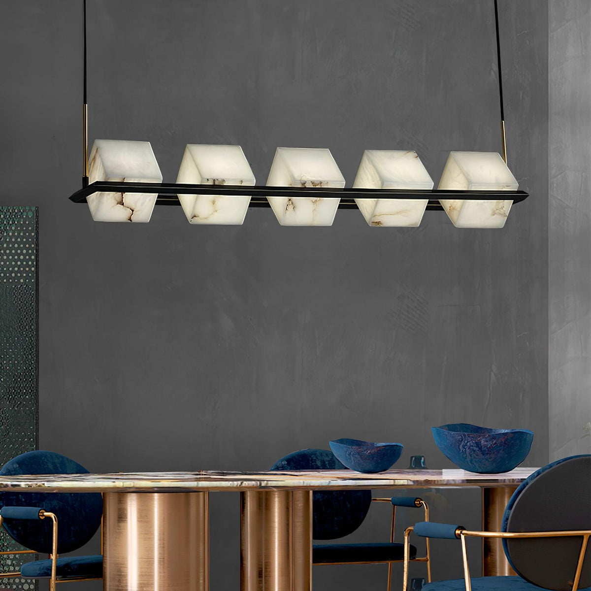 Fendelelis Alabaster Chandelier-Moonnatur