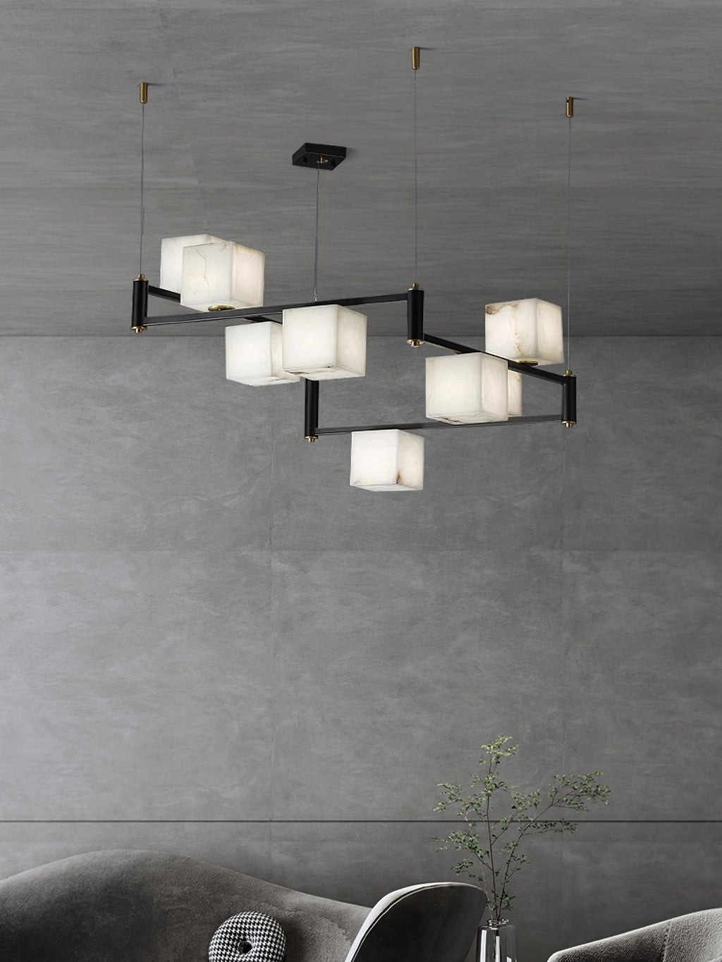 Fendelelis Alabaster Chandelier-Moonnatur
