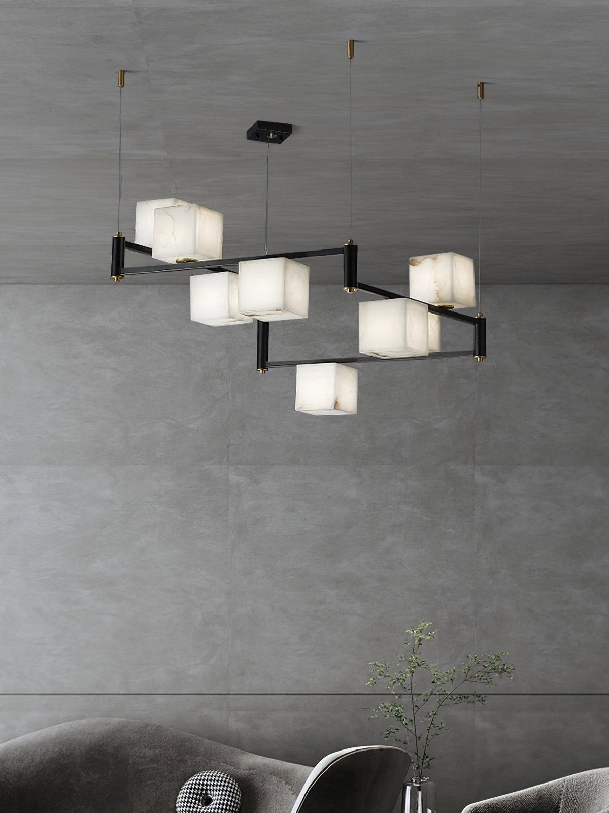 Fendelelis Alabaster Chandelier-Moonnatur
