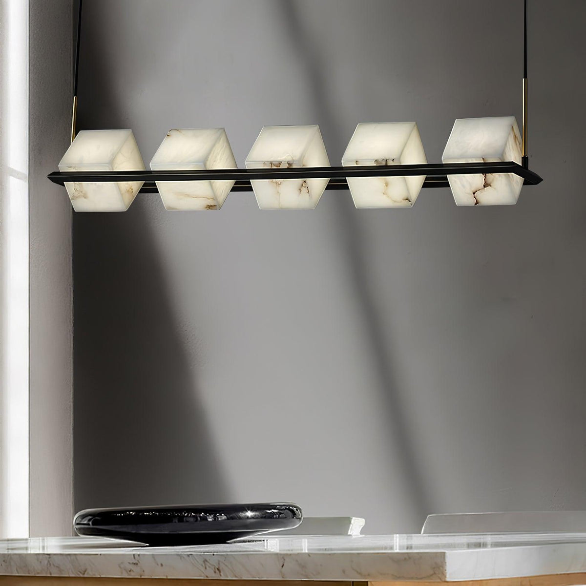 Fendelelis Alabaster Chandelier-Moonnatur