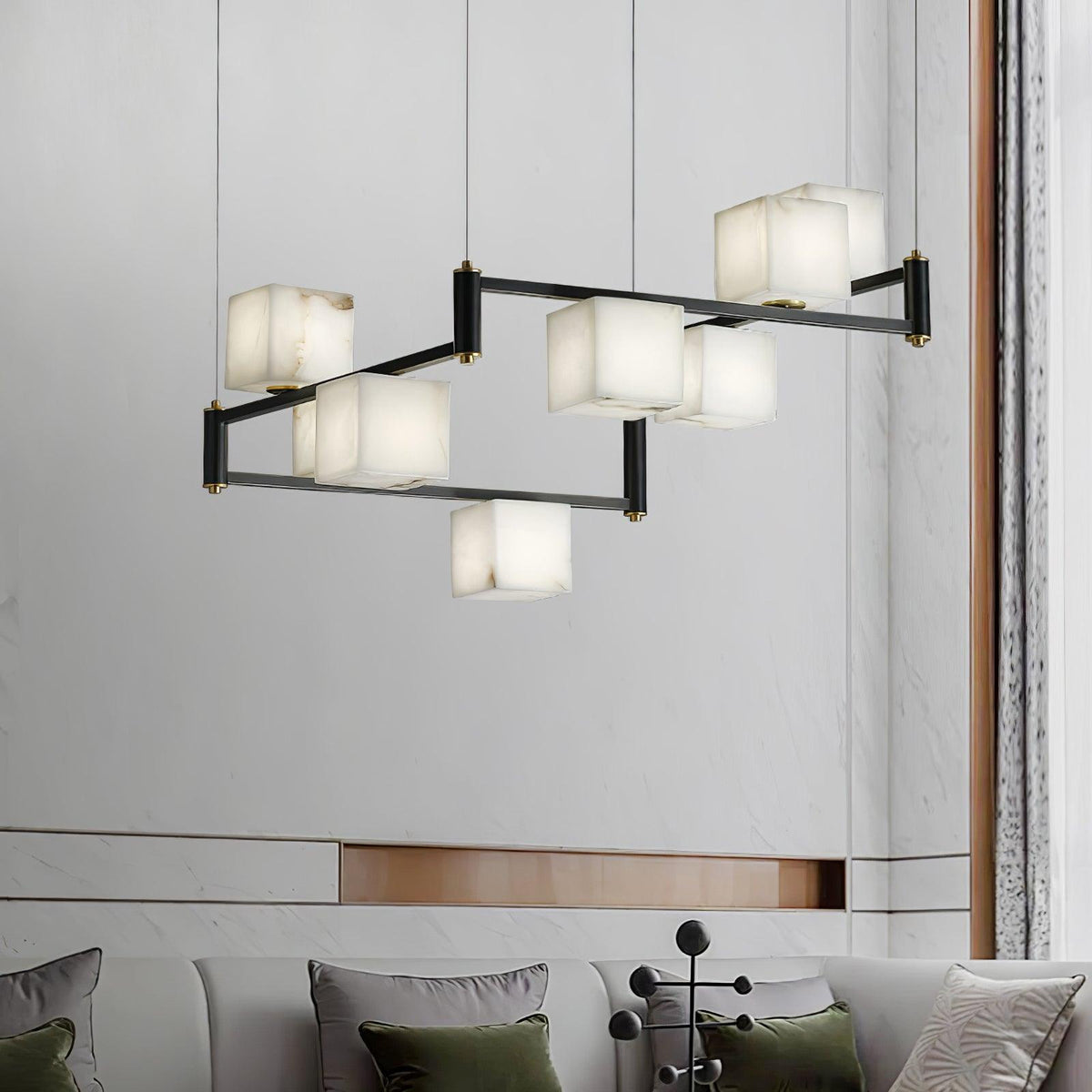 Fendelelis Alabaster Chandelier-Moonnatur