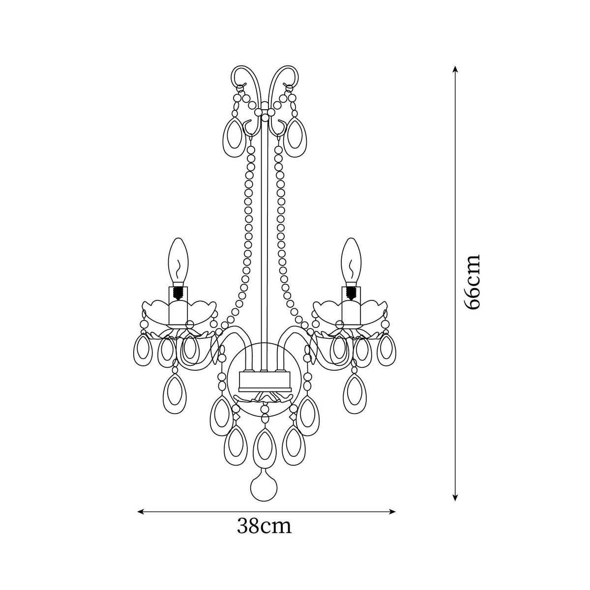 Fenrenmere Crystal Wall Light-Moonnatur