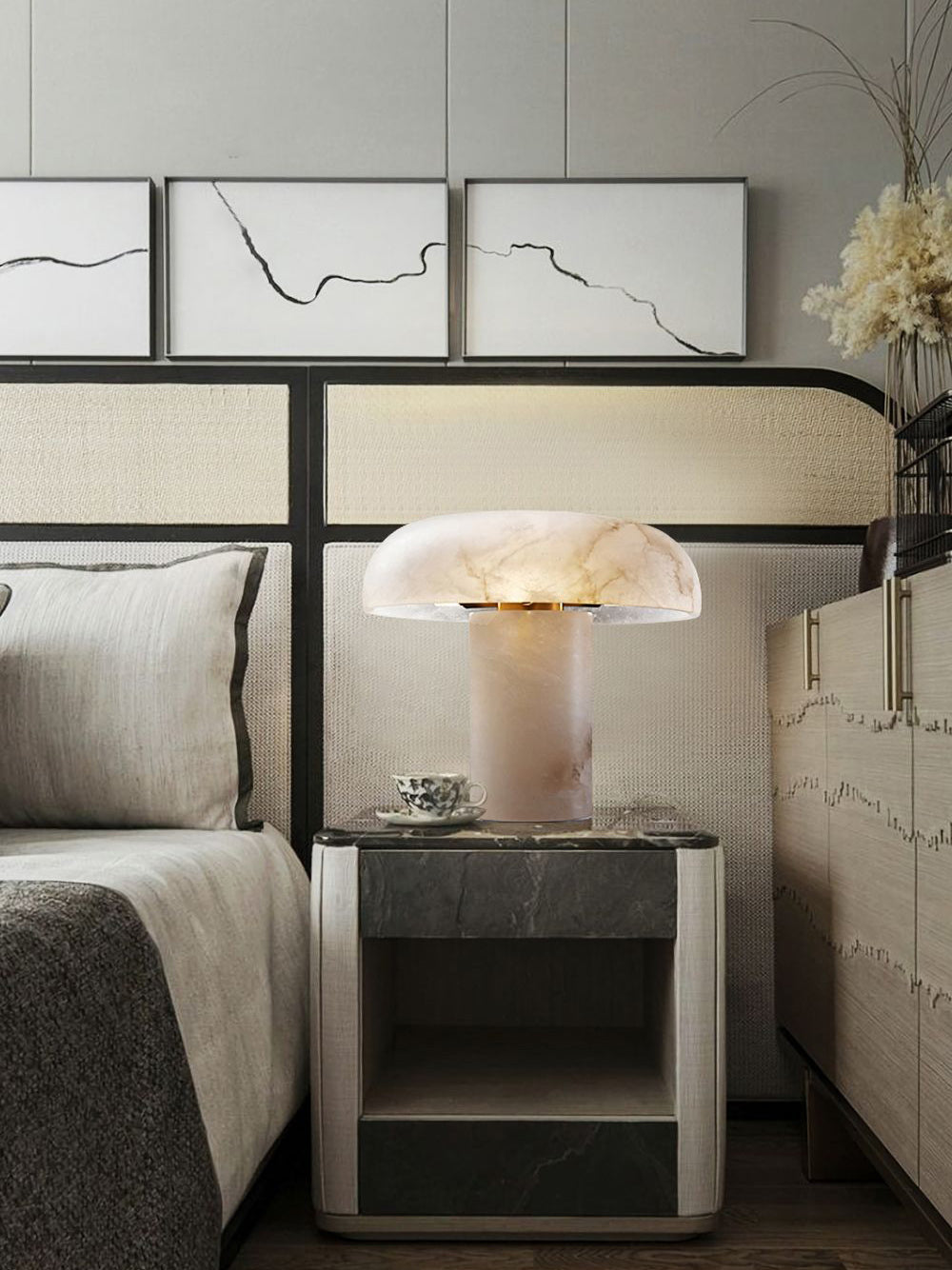 Torrenmoss Alabaster Table Lamp-Moonnatur