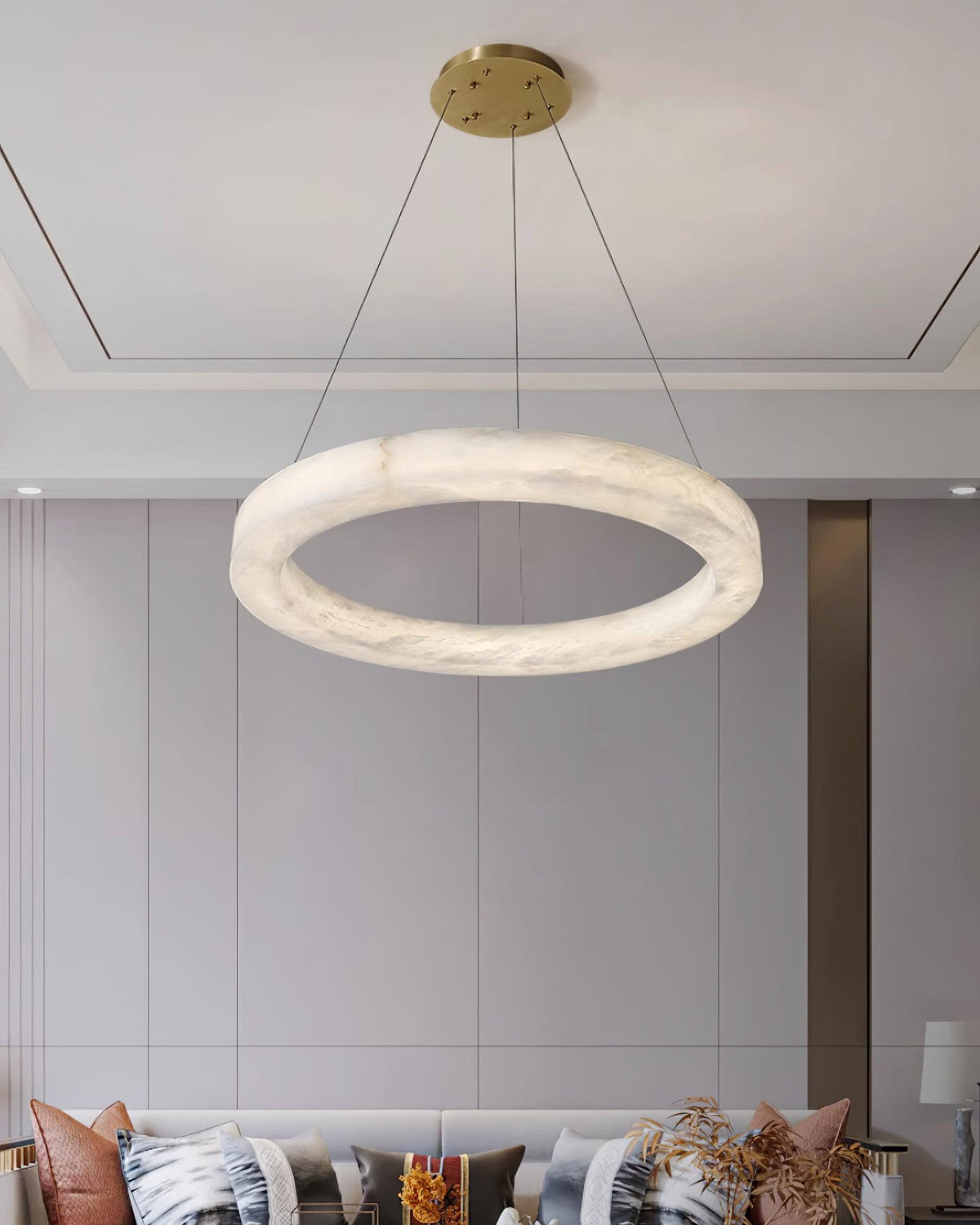 Oswenis Alabaster Pendant Light-Moonnatur