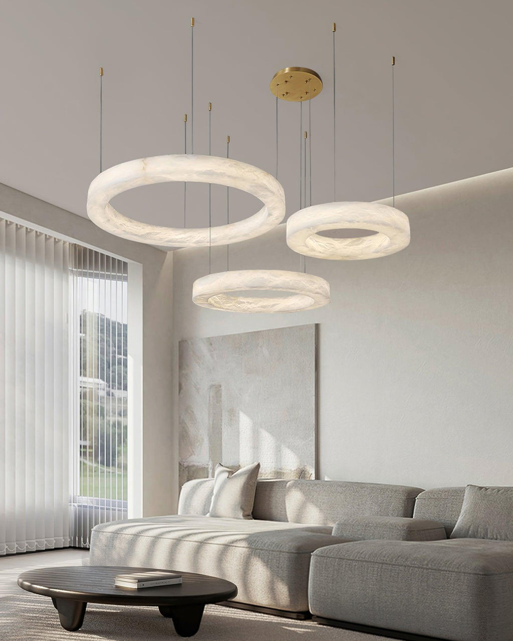 Oswenis Alabaster Pendant Light-Moonnatur