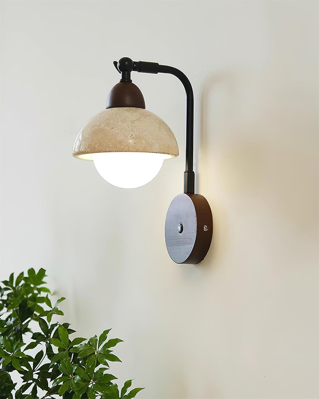 Lindelwren Travertine Wall Light-Moonnatur