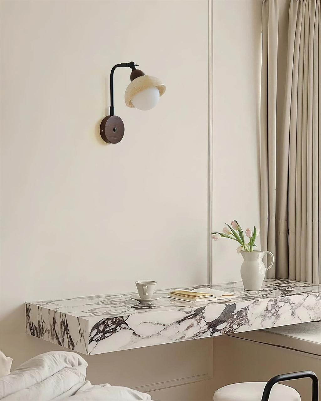 Lindelwren Travertine Wall Light-Moonnatur