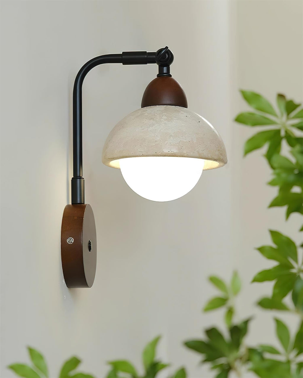 Lindelwren Travertine Wall Light-Moonnatur