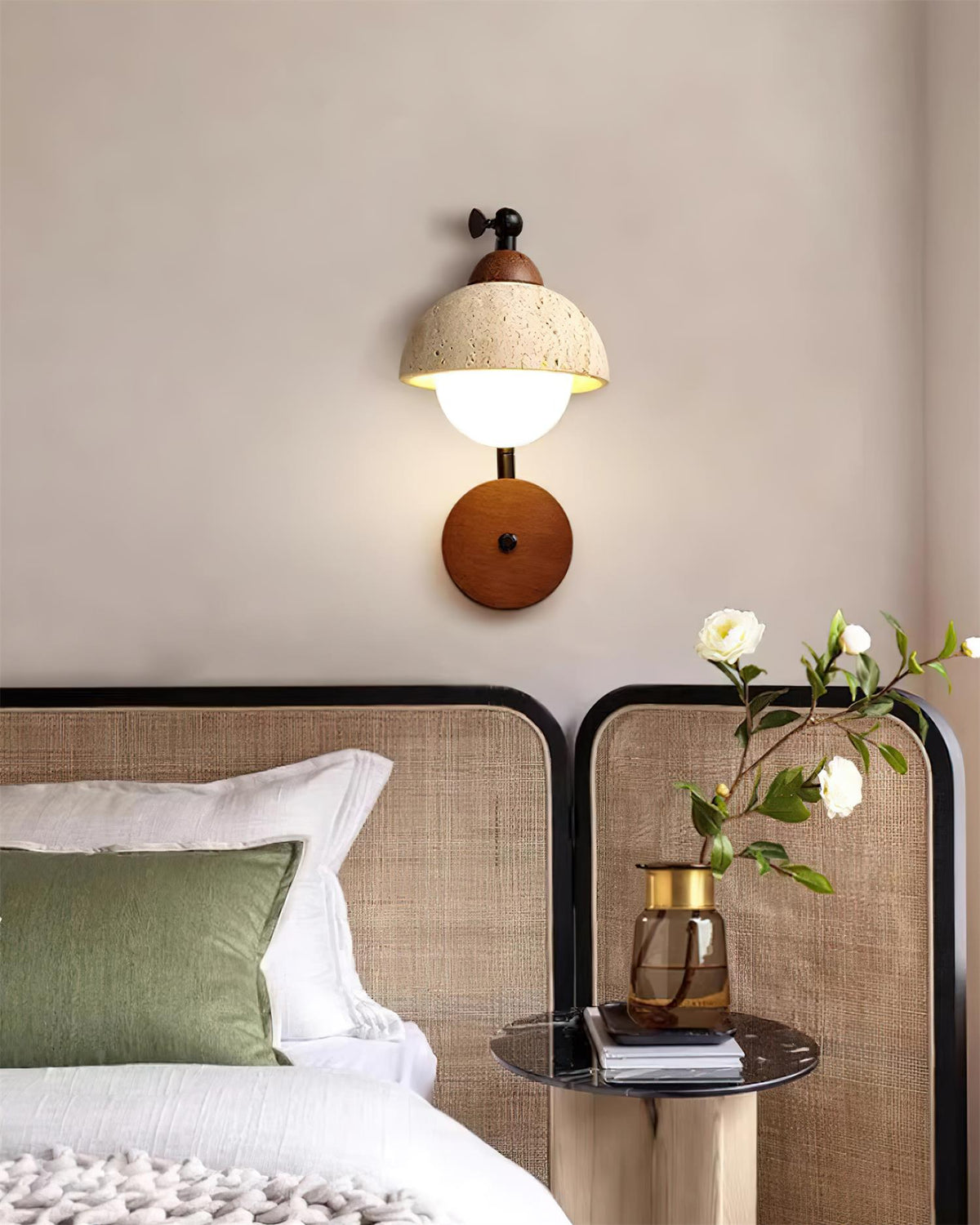 Lindelwren Travertine Wall Light-Moonnatur