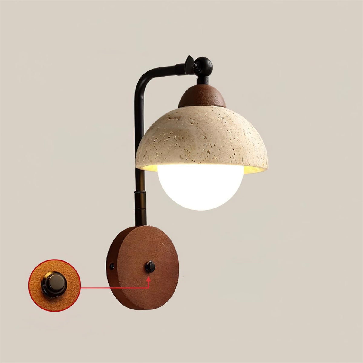 Lindelwren Travertine Wall Light-Moonnatur