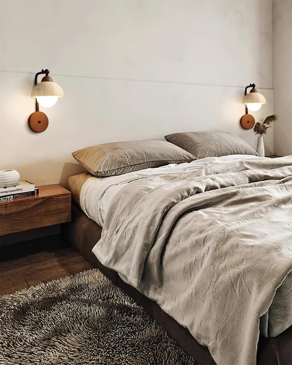 Lindelwren Travertine Wall Light-Moonnatur