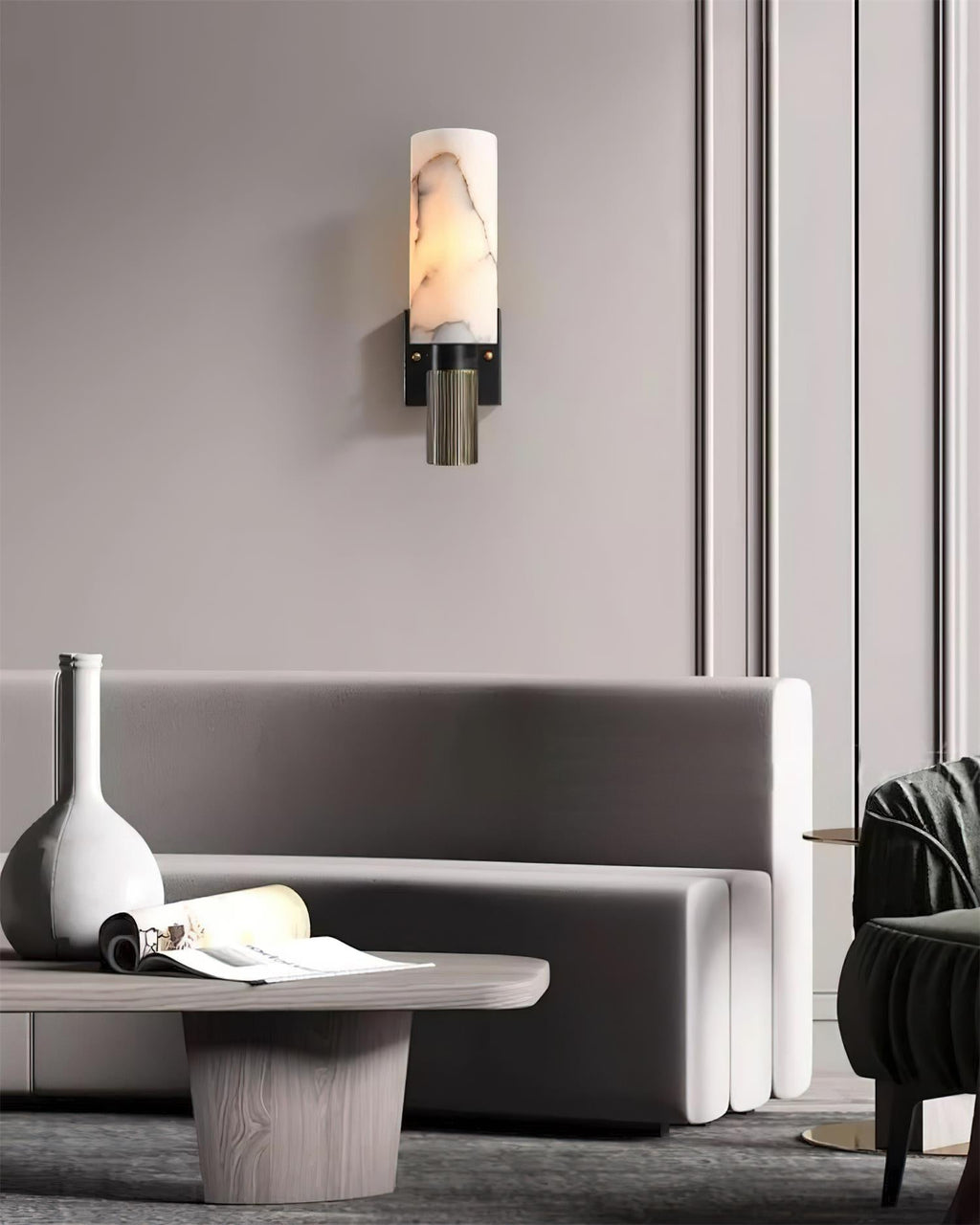Torrenmere Alabaster Wall Light-Moonnatur