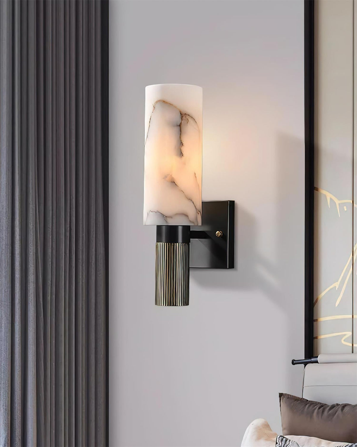 Torrenmere Alabaster Wall Light-Moonnatur