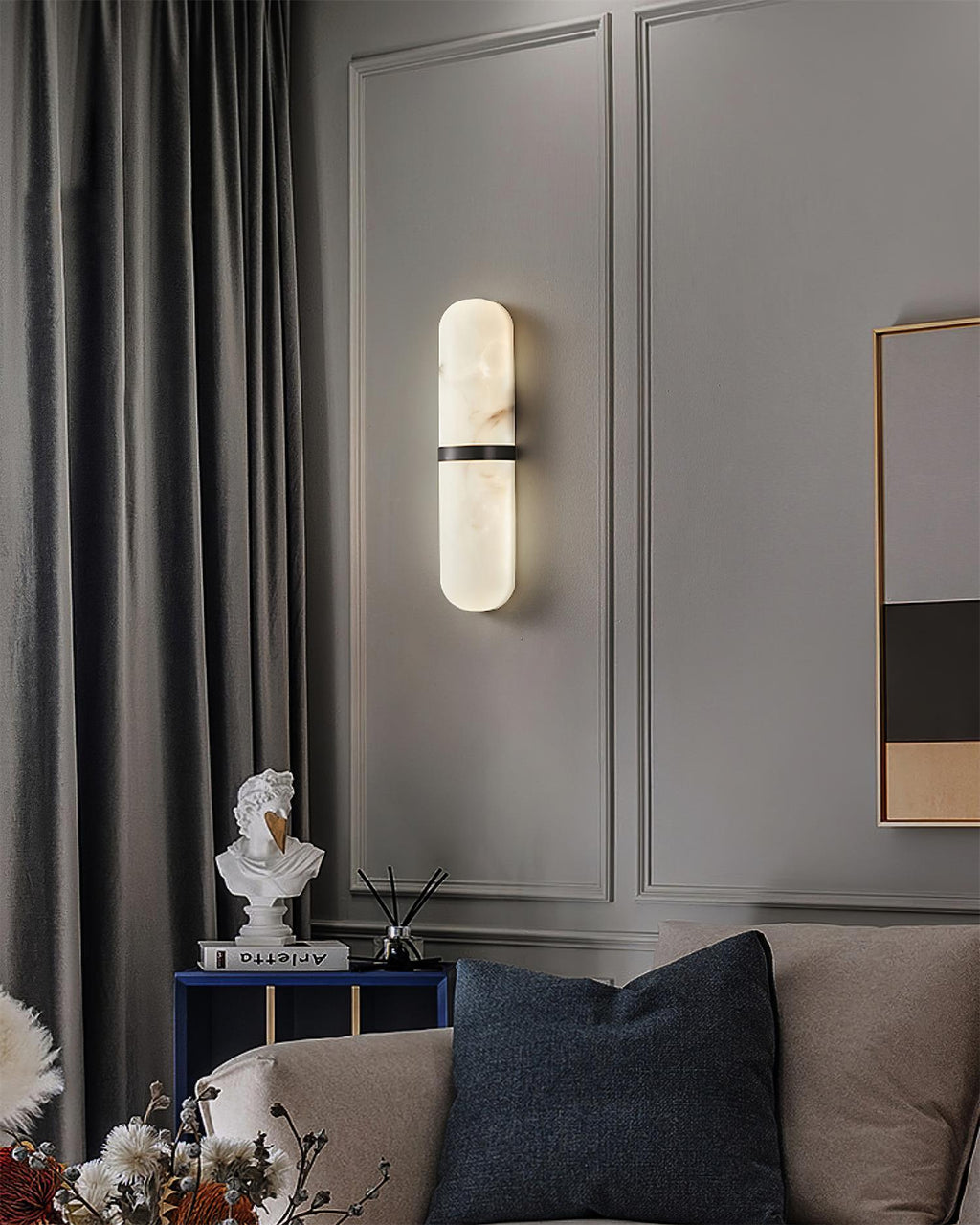 Mardeneth Alabaster Wall Light-Moonnatur