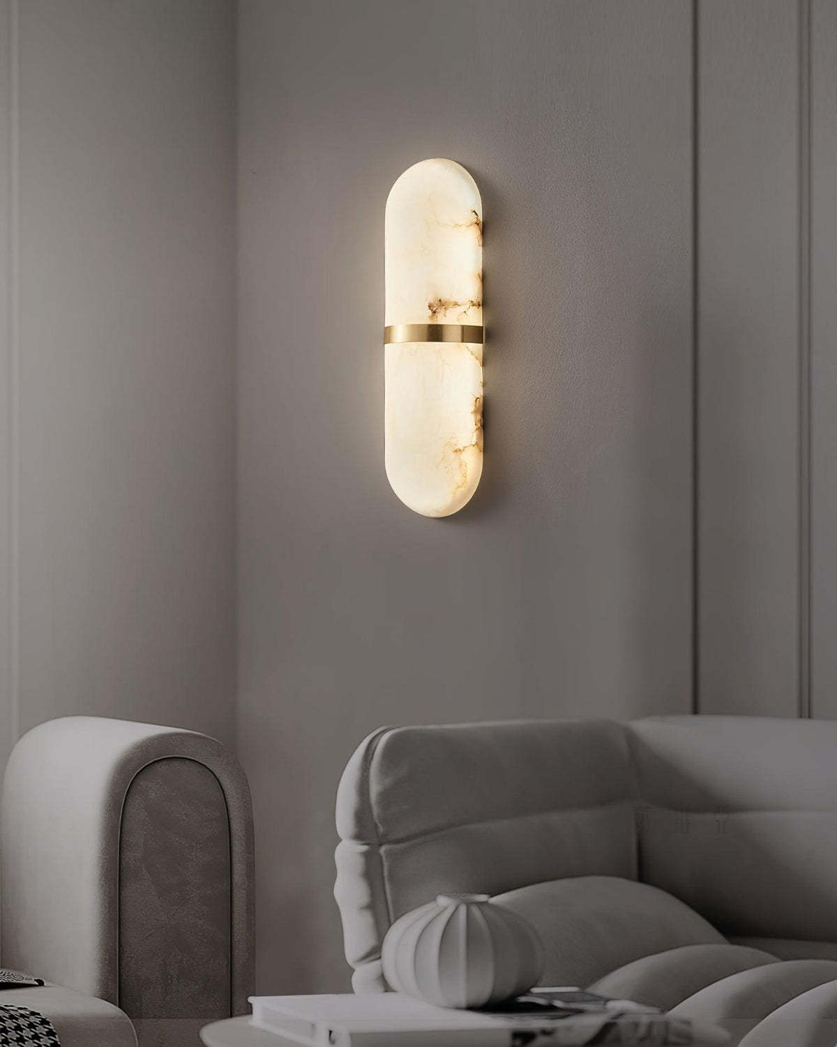 Mardeneth Alabaster Wall Light-Moonnatur