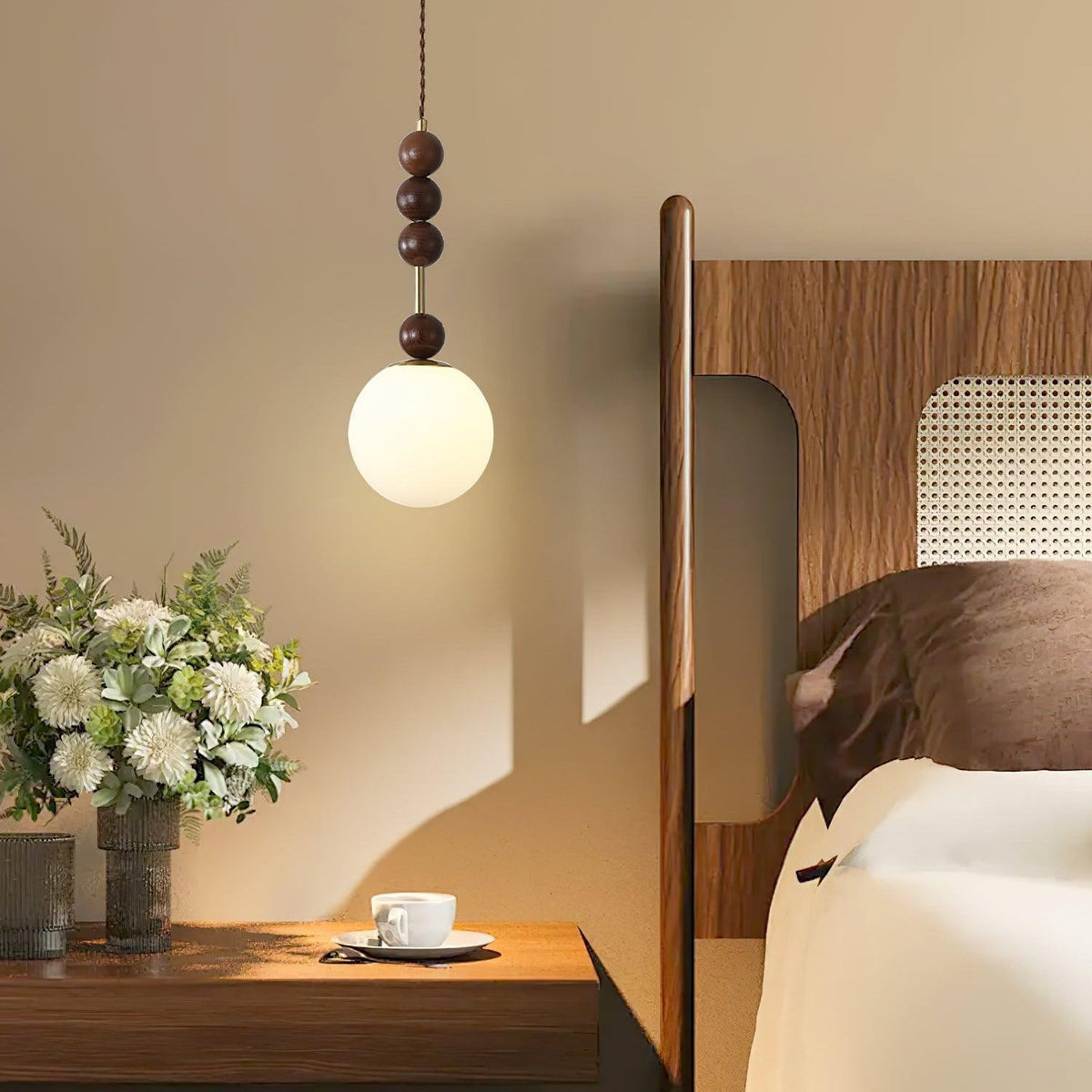 Meldenvale Wood Pendant Light-Moonnatur