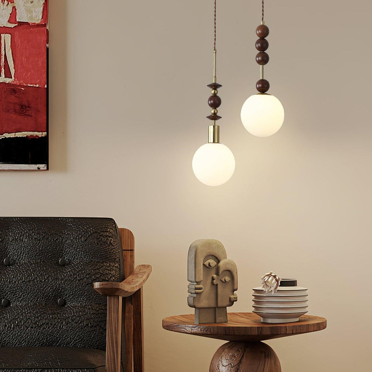 Meldenvale Wood Pendant Light-Moonnatur