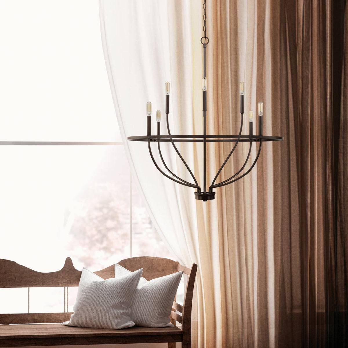 Talenara Fabric Chandelier-Moonnatur