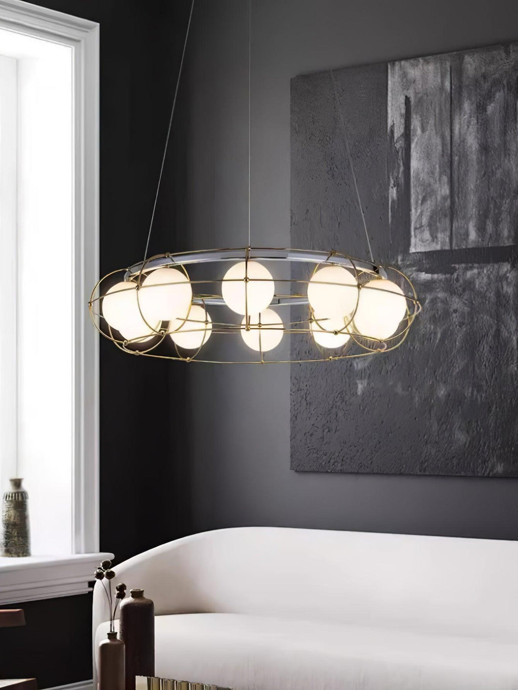 Tardenora Glass Chandelier-Moonnatur