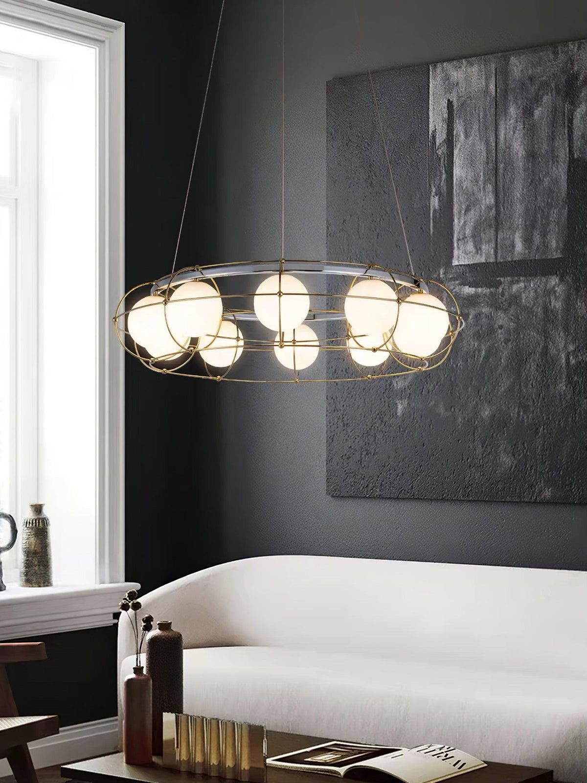 Tardenora Glass Chandelier-Moonnatur