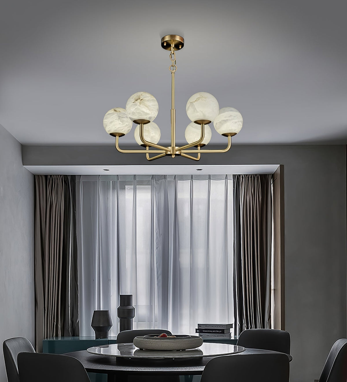 Avrenley Alabaster Chandelier-Moonnatur